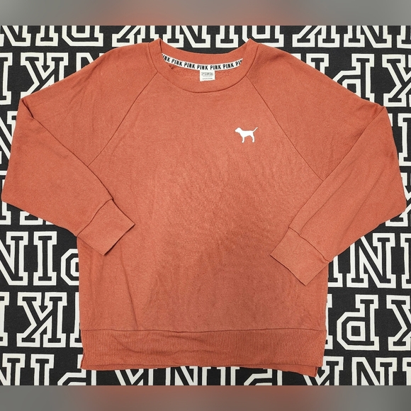 #615 VS Pink Burnt Orange Pullover Sweatshirt 🧡 - Picture 2 of 5